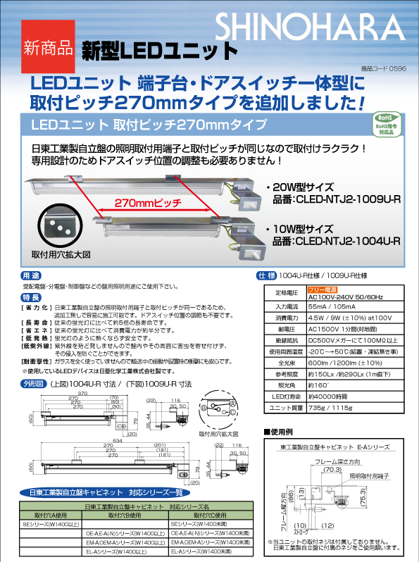 LEDユニット CLED-NTJ2-1004(1009)U-R LEDユニット 端子台・ドア