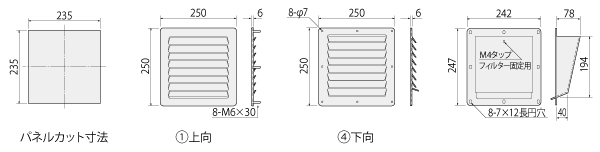 人気の製品 篠原電機 防噴流型ギャラリー 2015タイプ IP45 ステンレス製 G2-2015BFAS