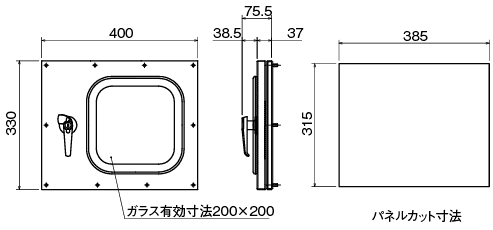 窓枠付小扉 IP55(カテゴリー2) MD-AY-2020KT (受注生産品) ｜製品検索